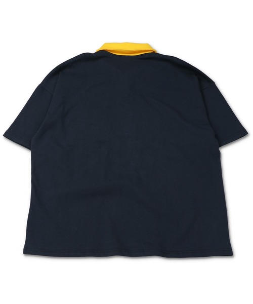 SPINNS（スピンズ）の「【ビッグシルエット】NETWORKロゴ ハーフジップTシャツ（Tシャツ/カットソー・メンズ・ネイビー/ホワイト×レッド/ホワイト×ネイビー/ブラック/グレー/グリーン・ONESIZE）」の17枚目の写真