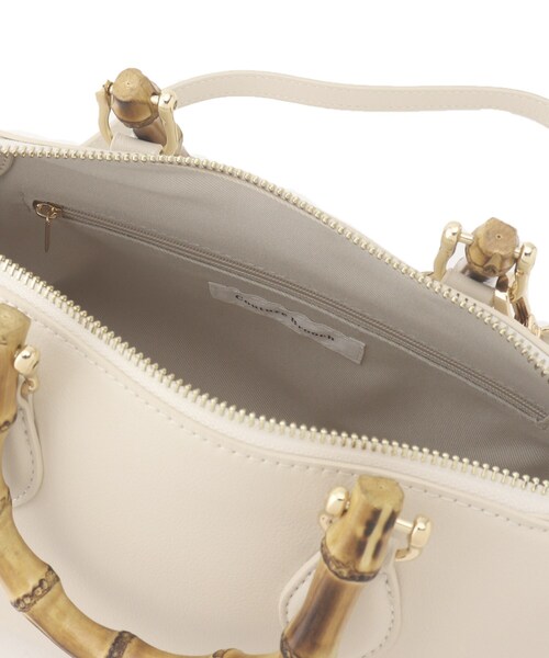 couture brooch（クチュールブローチ）の「◆サイドリボンバンブーボストンバッグ（ハンドバッグ・レディース・ブラック/アイボリー/レッド系1・00）」の9枚目の写真