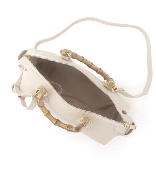 couture brooch（クチュールブローチ）の「◆サイドリボンバンブーボストンバッグ（ハンドバッグ・レディース・ブラック/アイボリー/レッド系1・00）」の10枚目の写真