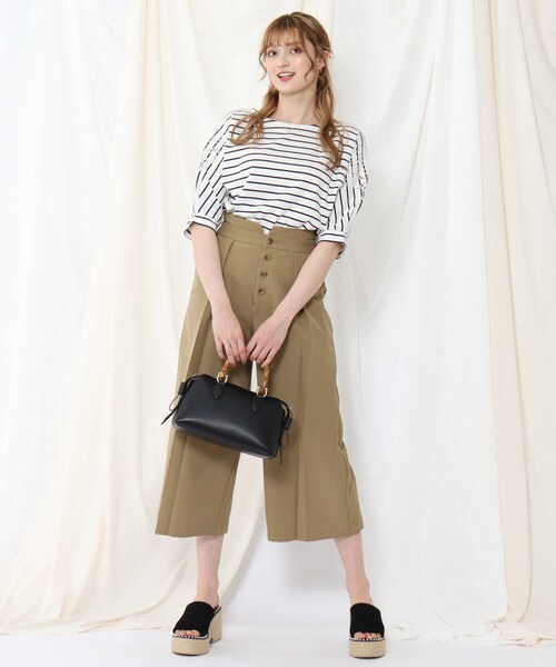 couture brooch（クチュールブローチ）の「◆サイドリボンバンブーボストンバッグ（ハンドバッグ・レディース・ブラック/アイボリー/レッド系1・00）」の17枚目の写真