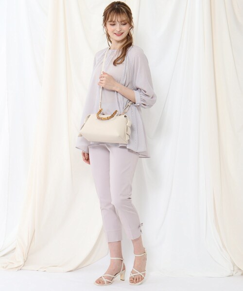 couture brooch（クチュールブローチ）の「◆サイドリボンバンブーボストンバッグ（ハンドバッグ・レディース・ブラック/アイボリー/レッド系1・00）」の22枚目の写真