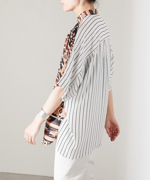 ear PAPILLONNER(イアパピヨネ)の「【SUM1 STYLE(スミ スタイル)】前後柄ボタンシャツ(シャツ/ブラウス・レディース・ブラウン/レッド・FREE)」の22枚目の写真