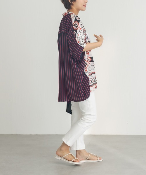 ear PAPILLONNER(イアパピヨネ)の「【SUM1 STYLE(スミ スタイル)】前後柄ボタンシャツ(シャツ/ブラウス・レディース・ブラウン/レッド・FREE)」の8枚目の写真