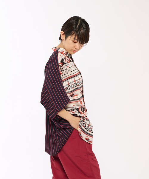 ear PAPILLONNER(イアパピヨネ)の「【SUM1 STYLE(スミ スタイル)】前後柄ボタンシャツ(シャツ/ブラウス・レディース・ブラウン/レッド・FREE)」の16枚目の写真