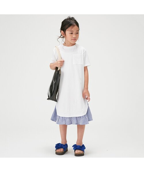 Otonato（オトナト）の「/ドッキングワンピース（ワンピース・キッズ・ネイビー/オフホワイト・90/140/100/110/120/80/130/95）」の4枚目の写真
