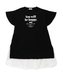 シャツレイヤード風ワンピ