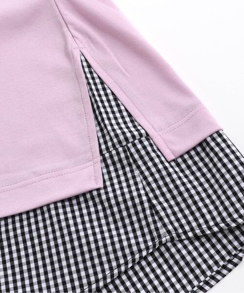 algy（アルジー）の「シャツレイヤード風ワンピ（ワンピース・キッズ・ブラック/ピンク/サックスブルー・XX-SMALL/SMALL/MEDIUM/XXX-SMALL/X-SMALL）」の5枚目の写真