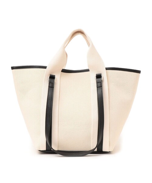 SHIPS（シップス）の「*3WAY配色キャンバストートバッグ◇（トートバッグ・レディース・オフホワイト/ブラック/オリーブ/アイボリー/ブラック系・ONE SIZE）」の16枚目の写真