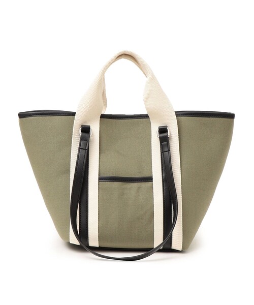 SHIPS（シップス）の「*3WAY配色キャンバストートバッグ◇（トートバッグ・レディース・オフホワイト/ブラック/オリーブ/アイボリー/ブラック系・ONE SIZE）」の7枚目の写真