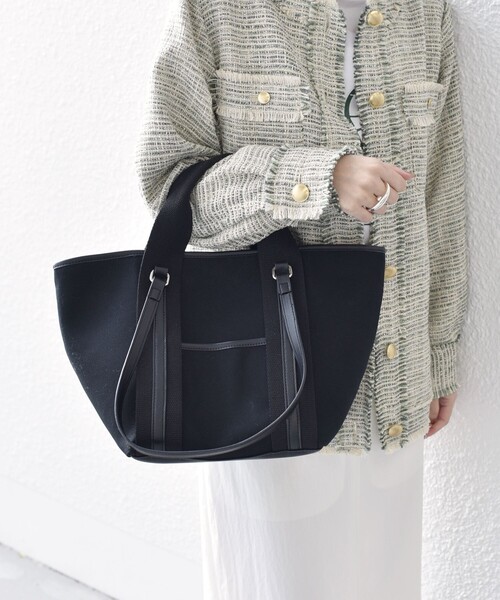 SHIPS（シップス）の「*3WAY配色キャンバストートバッグ◇（トートバッグ・レディース・オフホワイト/ブラック/オリーブ/アイボリー/ブラック系・ONE SIZE）」の20枚目の写真