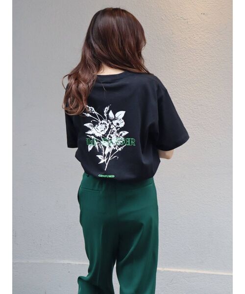 EVRIS（エヴリス）の「WILD FLOWER BIG Tシャツ（Tシャツ/カットソー・レディース・ホワイト/ブラック・FREE）」の9枚目の写真