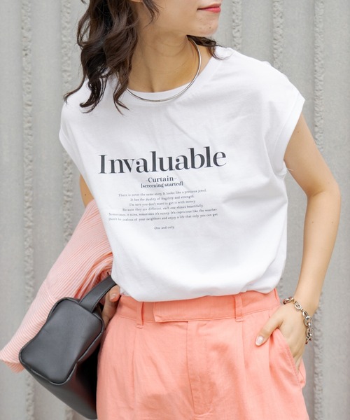 CIAOPANIC TYPY（チャオパニックティピー）の「ロゴプリントノースリーブTee（Tシャツ/カットソー・レディース・グレー系その他/ブラック/ホワイト・ONE SIZE）」の2枚目の写真