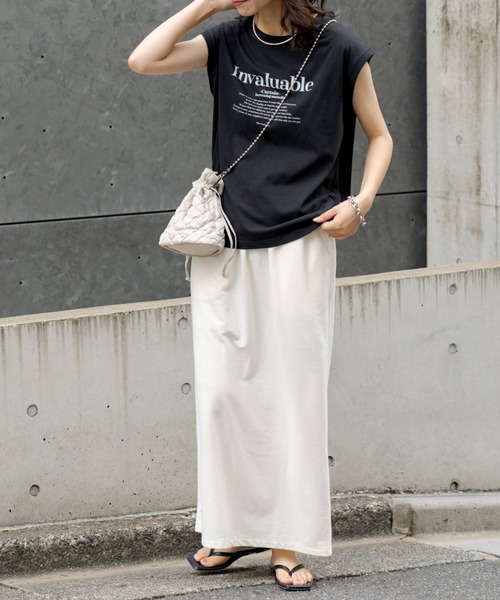 CIAOPANIC TYPY（チャオパニックティピー）の「ロゴプリントノースリーブTee（Tシャツ/カットソー・レディース・グレー系その他/ブラック/ホワイト・ONE SIZE）」の22枚目の写真