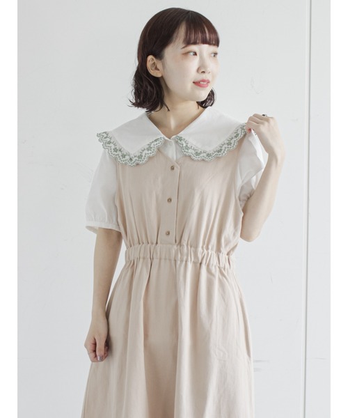 ehka sopo（エヘカソポ）の「刺繍フリル衿ブラウス（シャツ/ブラウス・レディース・ブラック/オフホワイト/グリーン/ミント・ﾌﾘ-）」の9枚目の写真