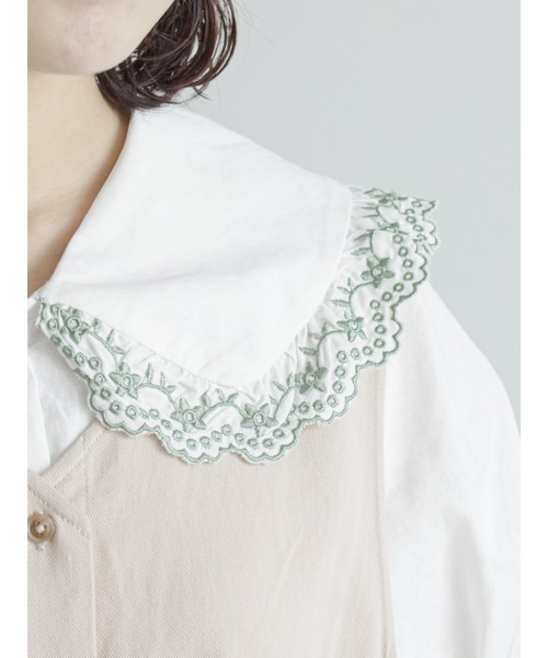 ehka sopo（エヘカソポ）の「刺繍フリル衿ブラウス（シャツ/ブラウス・レディース・ブラック/オフホワイト/グリーン/ミント・ﾌﾘ-）」の16枚目の写真