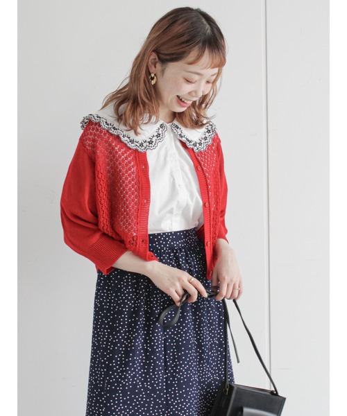 ehka sopo（エヘカソポ）の「刺繍フリル衿ブラウス（シャツ/ブラウス・レディース・ブラック/オフホワイト/グリーン/ミント・ﾌﾘ-）」の5枚目の写真