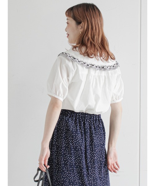 ehka sopo（エヘカソポ）の「刺繍フリル衿ブラウス（シャツ/ブラウス
