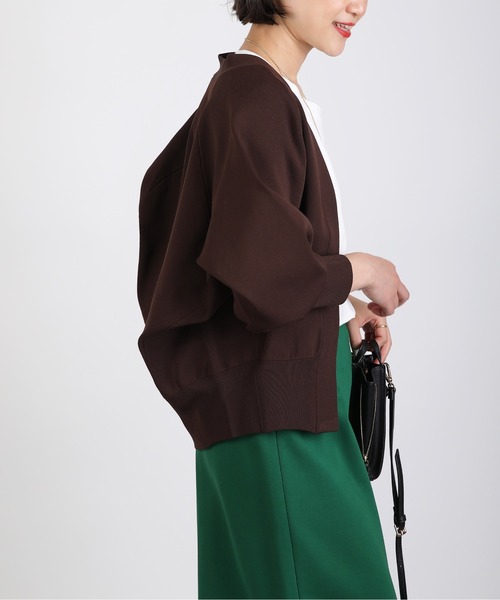 PICCIN（ピッチン）の「V襟ラグランスリーブカーディガン（カーディガン/ボレロ・レディース・ブラック/ダークグリーン/ダークブラウン・M）」の18枚目の写真
