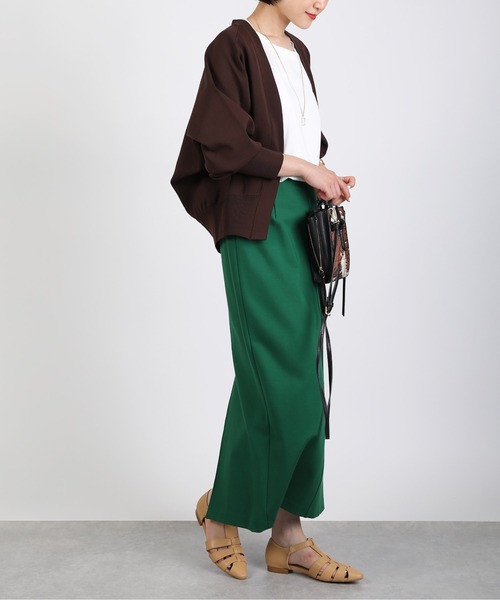 PICCIN（ピッチン）の「V襟ラグランスリーブカーディガン（カーディガン/ボレロ・レディース・ブラック/ダークグリーン/ダークブラウン・M）」の21枚目の写真