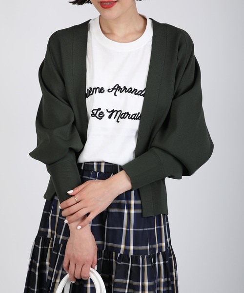 PICCIN（ピッチン）の「V襟ラグランスリーブカーディガン（カーディガン/ボレロ・レディース・ブラック/ダークグリーン/ダークブラウン・M）」の4枚目の写真