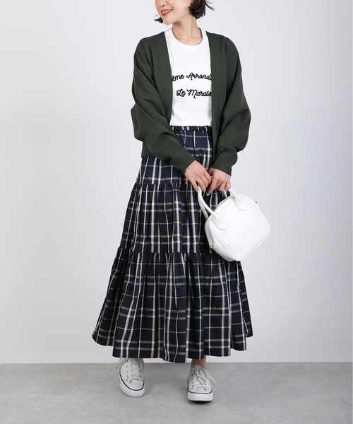 PICCIN（ピッチン）の「V襟ラグランスリーブカーディガン（カーディガン/ボレロ・レディース・ブラック/ダークグリーン/ダークブラウン・M）」の9枚目の写真