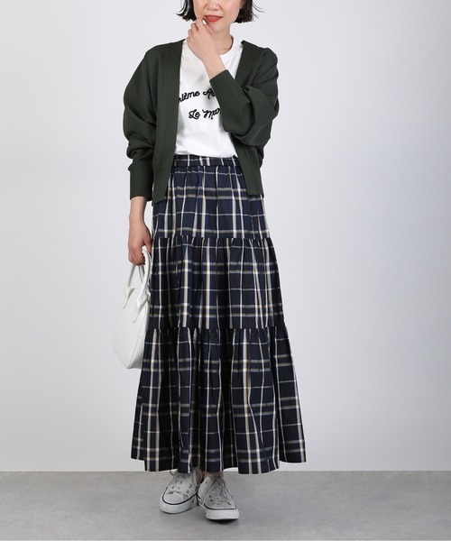 PICCIN（ピッチン）の「V襟ラグランスリーブカーディガン（カーディガン/ボレロ・レディース・ブラック/ダークグリーン/ダークブラウン・M）」の13枚目の写真