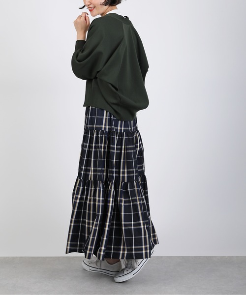 PICCIN（ピッチン）の「V襟ラグランスリーブカーディガン（カーディガン/ボレロ・レディース・ブラック/ダークグリーン/ダークブラウン・M）」の12枚目の写真