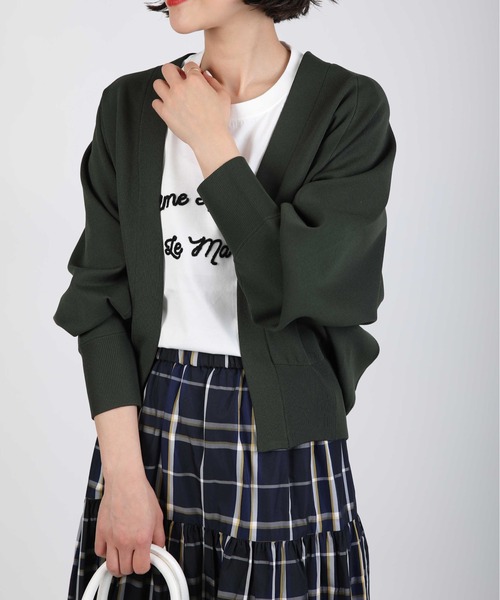 PICCIN（ピッチン）の「V襟ラグランスリーブカーディガン（カーディガン/ボレロ・レディース・ブラック/ダークグリーン/ダークブラウン・M）」の8枚目の写真