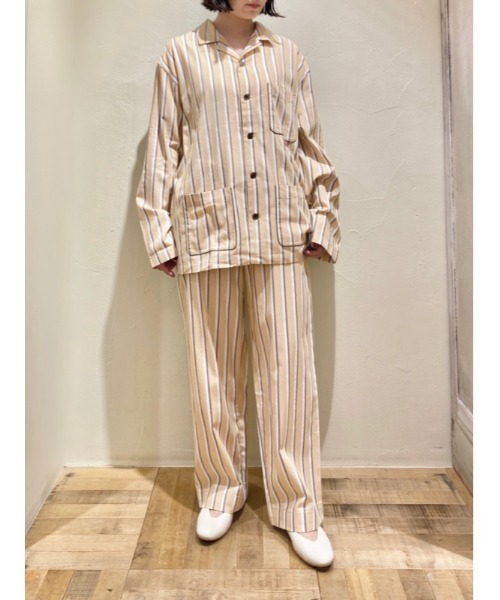 gelato pique（ジェラートピケ）の「【EAMES】【HOMME】リサイクルストライプロングパンツ（ルームウェア/パジャマ・メンズ・イエロー/ブルー・MEDIUM/LARGE）」の19枚目の写真