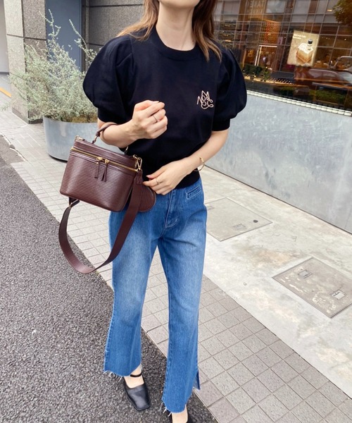 one after another NICE CLAUP（ワンアフターアナザーナイスクラップ）の「ブローチセット半袖ニット（ニット/セーター・レディース・ブラック/ブラウン/レッド/ピンク/アイボリー・FREE）」の7枚目の写真