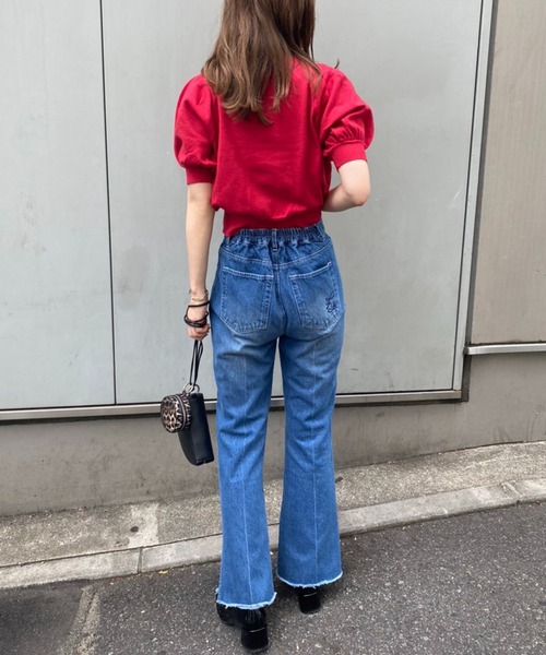 one after another NICE CLAUP（ワンアフターアナザーナイスクラップ）の「ブローチセット半袖ニット（ニット/セーター・レディース・ブラック/ブラウン/レッド/ピンク/アイボリー・FREE）」の12枚目の写真