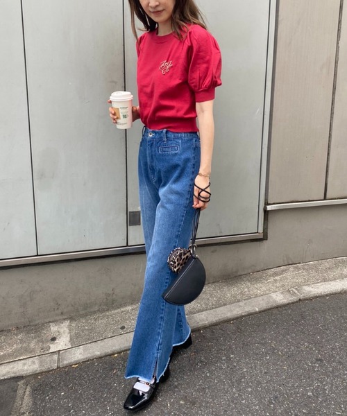 one after another NICE CLAUP（ワンアフターアナザーナイスクラップ）の「ブローチセット半袖ニット（ニット/セーター・レディース・ブラック/ブラウン/レッド/ピンク/アイボリー・FREE）」の21枚目の写真