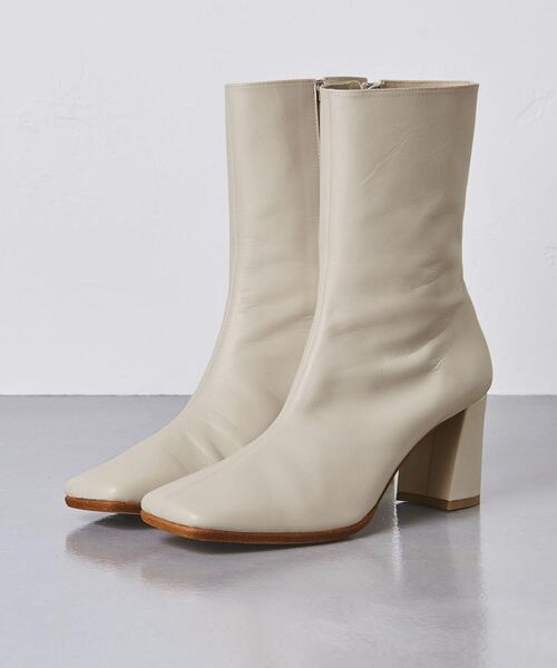 UNITED ARROWS（ユナイテッドアローズ）の「ビッグスクエア ブーツ（ブーツ・レディース・ブラック/オフホワイト・35/36/37h/36h/35h/37/38）」の4枚目の写真