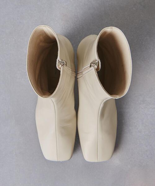 UNITED ARROWS（ユナイテッドアローズ）の「ビッグスクエア ブーツ（ブーツ・レディース・ブラック/オフホワイト・35/36/37h/36h/35h/37/38）」の9枚目の写真