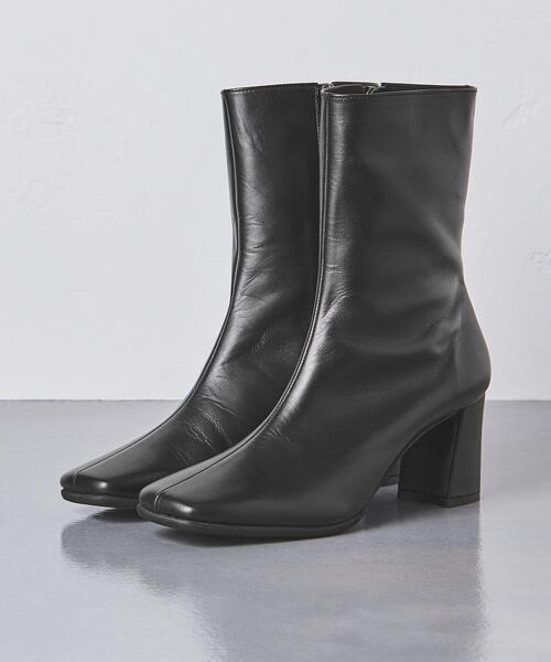 UNITED ARROWS（ユナイテッドアローズ）の「ビッグスクエア ブーツ（ブーツ・レディース・ブラック/オフホワイト・35/36/37h/36h/35h/37/38）」の6枚目の写真