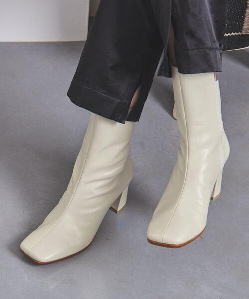 UNITED ARROWS（ユナイテッドアローズ）の「ビッグスクエア ブーツ（ブーツ・レディース・ブラック/オフホワイト・35/36/37h/36h/35h/37/38）」の10枚目の写真