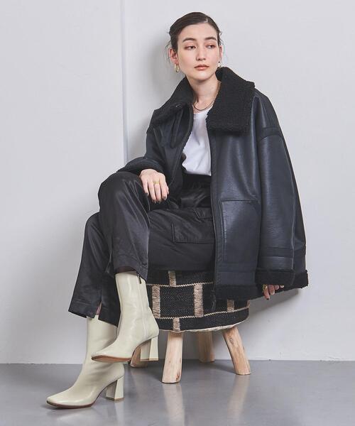 UNITED ARROWS（ユナイテッドアローズ）の「ビッグスクエア ブーツ（ブーツ・レディース・ブラック/オフホワイト・35/36/37h/36h/35h/37/38）」の8枚目の写真