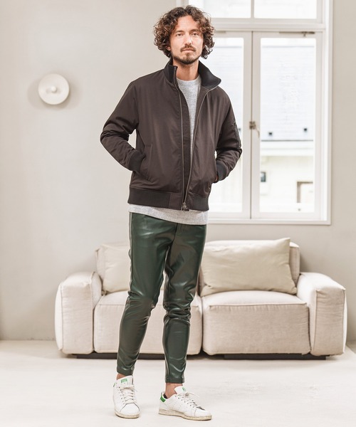 Magine（マージン）の「mj8743- THINSULATE STAND COLLAR MA-1 ジャケット（MA-1・メンズ・ブラック/オリーブ/ベージュ・48/46/44）」の4枚目の写真