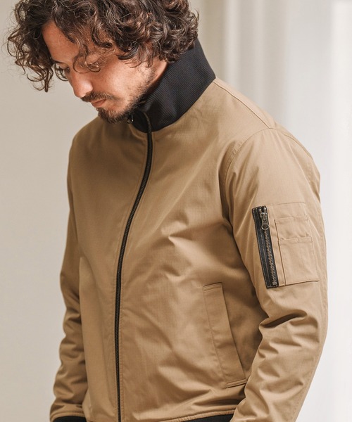 Magine（マージン）の「mj8743- THINSULATE STAND COLLAR MA-1 ジャケット（MA-1・メンズ・ブラック/オリーブ/ベージュ・48/46/44）」の15枚目の写真