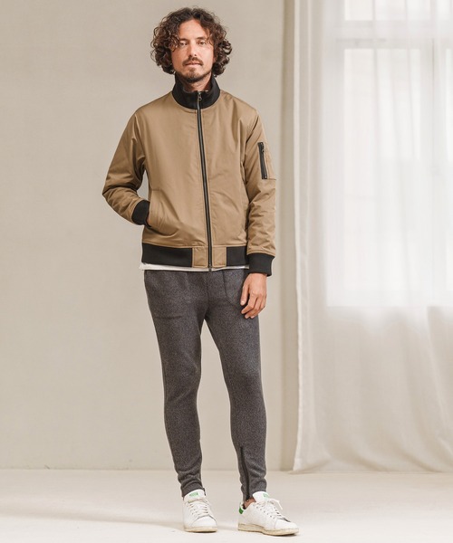 Magine（マージン）の「mj8743- THINSULATE STAND COLLAR MA-1 ジャケット（MA-1・メンズ・ブラック/オリーブ/ベージュ・48/46/44）」の8枚目の写真