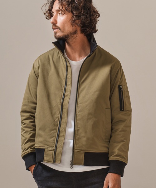 Magine（マージン）の「mj8743- THINSULATE STAND COLLAR MA-1 ジャケット（MA-1・メンズ・ブラック/オリーブ/ベージュ・48/46/44）」の22枚目の写真