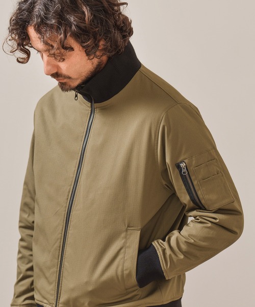 Magine（マージン）の「mj8743- THINSULATE STAND COLLAR MA-1 ジャケット（MA-1・メンズ・ブラック/オリーブ/ベージュ・48/46/44）」の5枚目の写真