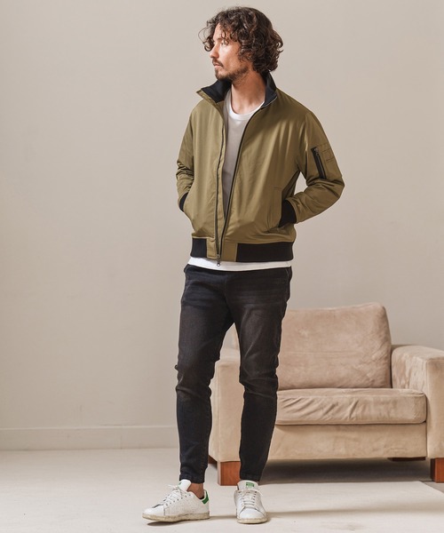 Magine（マージン）の「mj8743- THINSULATE STAND COLLAR MA-1 ジャケット（MA-1・メンズ・ブラック/オリーブ/ベージュ・48/46/44）」の16枚目の写真