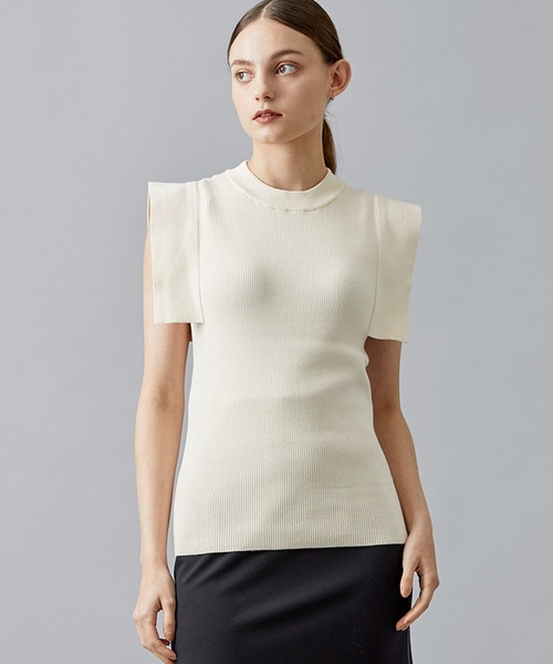 CLANE/クラネ】SQUARE SLEEVE KNIT TOPS/スクエアスリーブニット