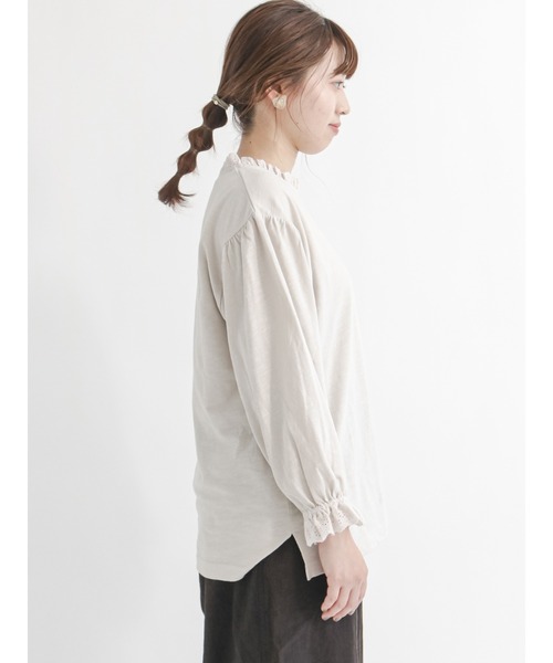 Samansa Mos2（サマンサ モスモス）の「ボリューム袖レースカットソー（Tシャツ/カットソー・レディース・ブラック/ベージュ/キナリ・ﾌﾘ-）」の10枚目の写真