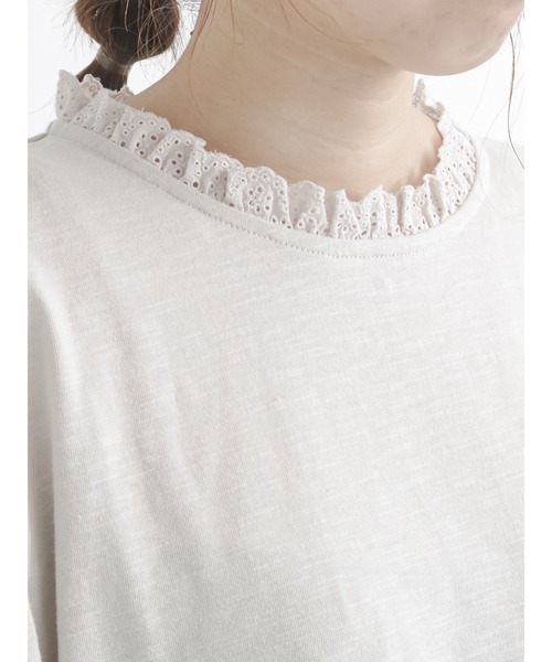 Samansa Mos2（サマンサ モスモス）の「ボリューム袖レースカットソー（Tシャツ/カットソー・レディース・ブラック/ベージュ/キナリ・ﾌﾘ-）」の14枚目の写真