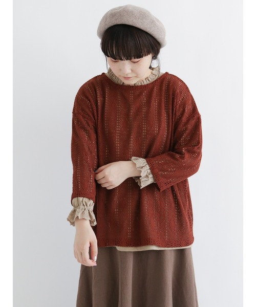 Samansa Mos2（サマンサ モスモス）の「ボリューム袖レースカットソー（Tシャツ/カットソー・レディース・ブラック/ベージュ/キナリ・ﾌﾘ-）」の18枚目の写真