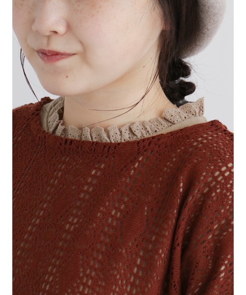 Samansa Mos2（サマンサ モスモス）の「ボリューム袖レースカットソー（Tシャツ/カットソー・レディース・ブラック/ベージュ/キナリ・ﾌﾘ-）」の19枚目の写真