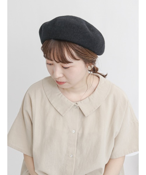 Samansa Mos2（サマンサ モスモス）の「杢バスクベレー帽（ハンチング/ベレー帽・レディース・ブラック/オレンジ/モカ・ﾌﾘ-）」の7枚目の写真