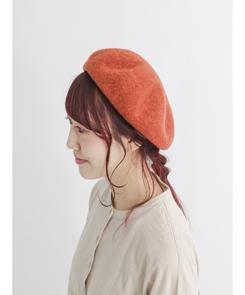 Samansa Mos2（サマンサ モスモス）の「杢バスクベレー帽（ハンチング/ベレー帽・レディース・ブラック/オレンジ/モカ・ﾌﾘ-）」の8枚目の写真